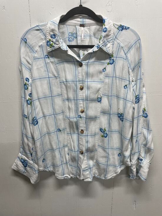Free People Tops - Free People Women's Window To My Heart Button Down Shirt Top White Size Small